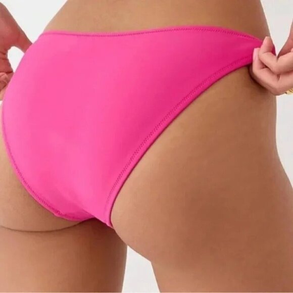 J. Crew Women's High Leg Bikini Bottom Pink Beach Swimwear Size M NWT - Picture 2 of 7